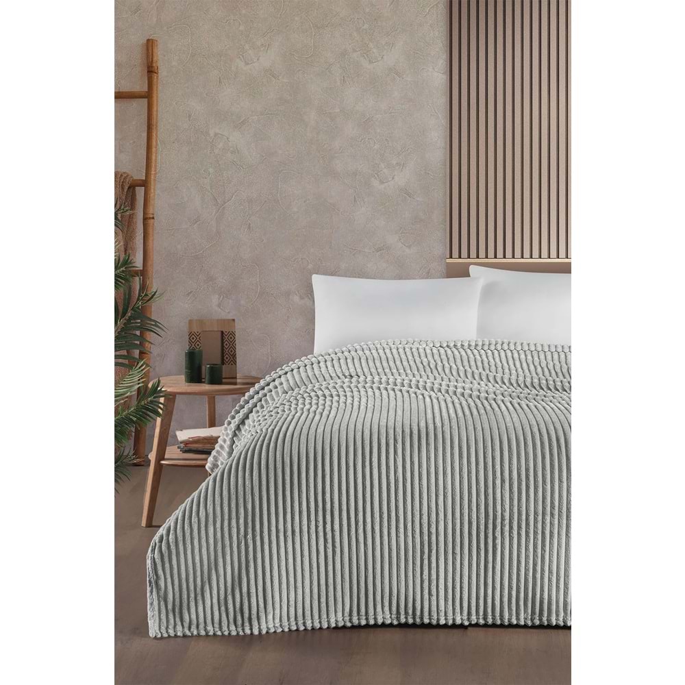 Pierre Cardin Super Soft Battaniye Tek Kişilik Line Gri