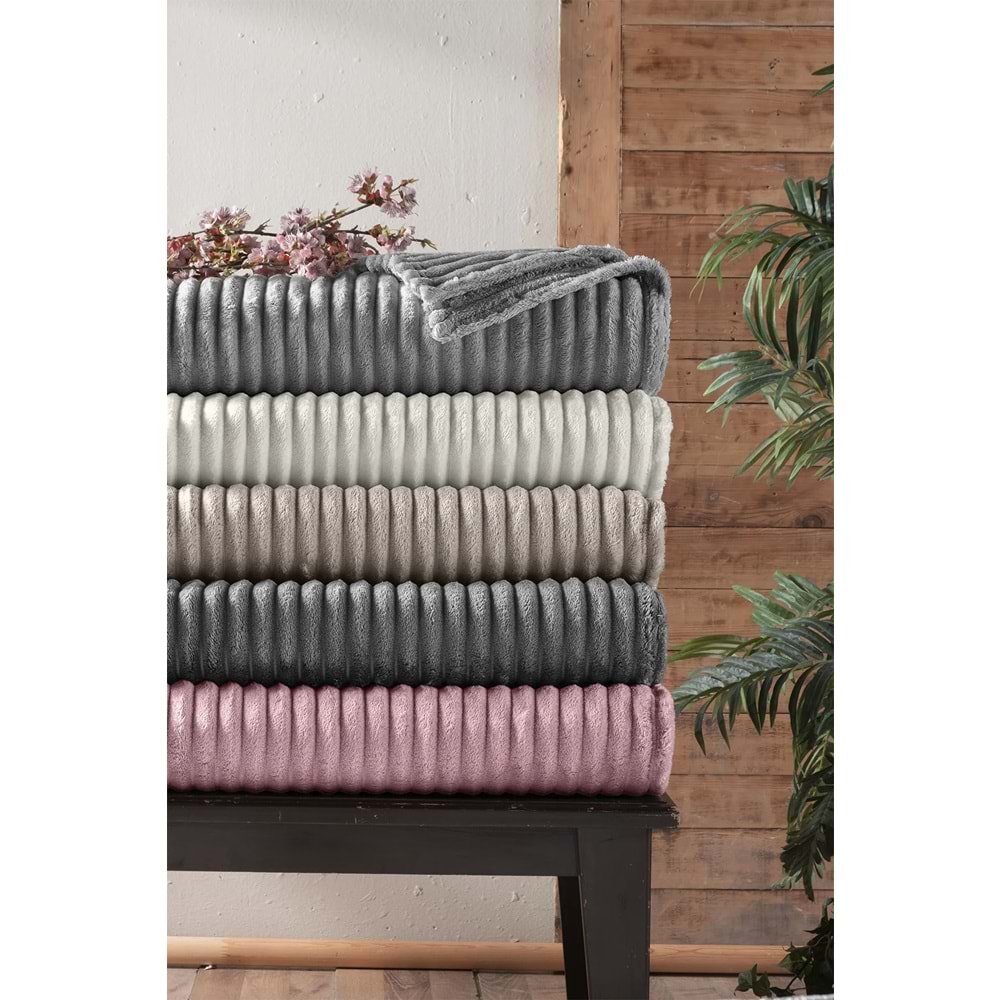 Pierre Cardin Super Soft Battaniye Tek Kişilik Line Gri