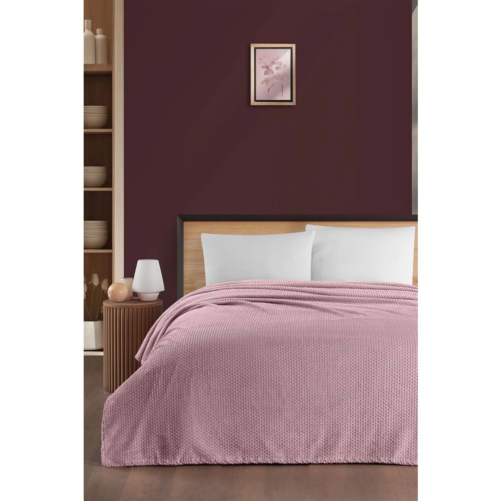 Pierre Cardin Super Soft Battaniye Tek Kişilik Gül Kurusu