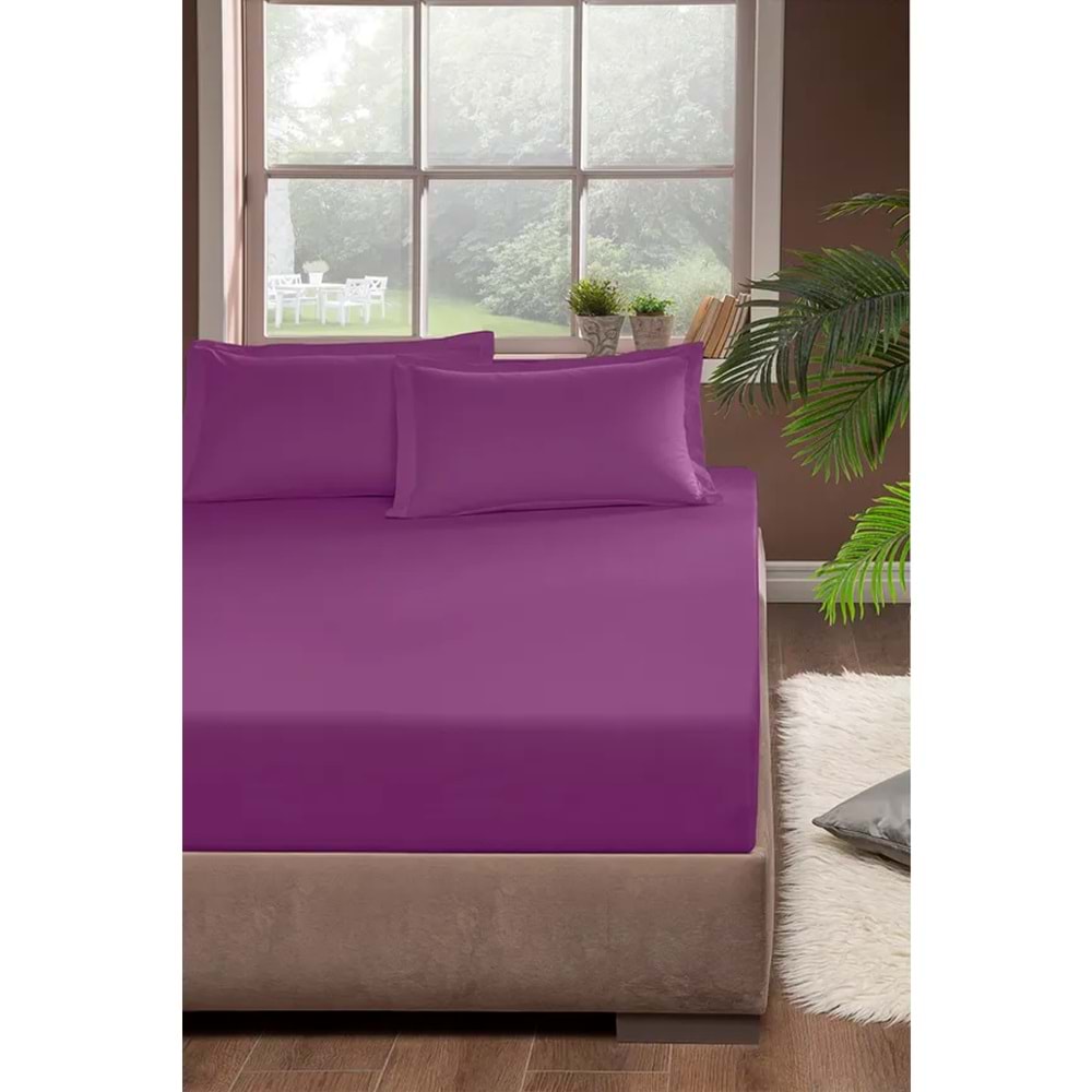 Pierre Cardin Pamuk Lastikli Çarşaf 100x200 Mürdüm