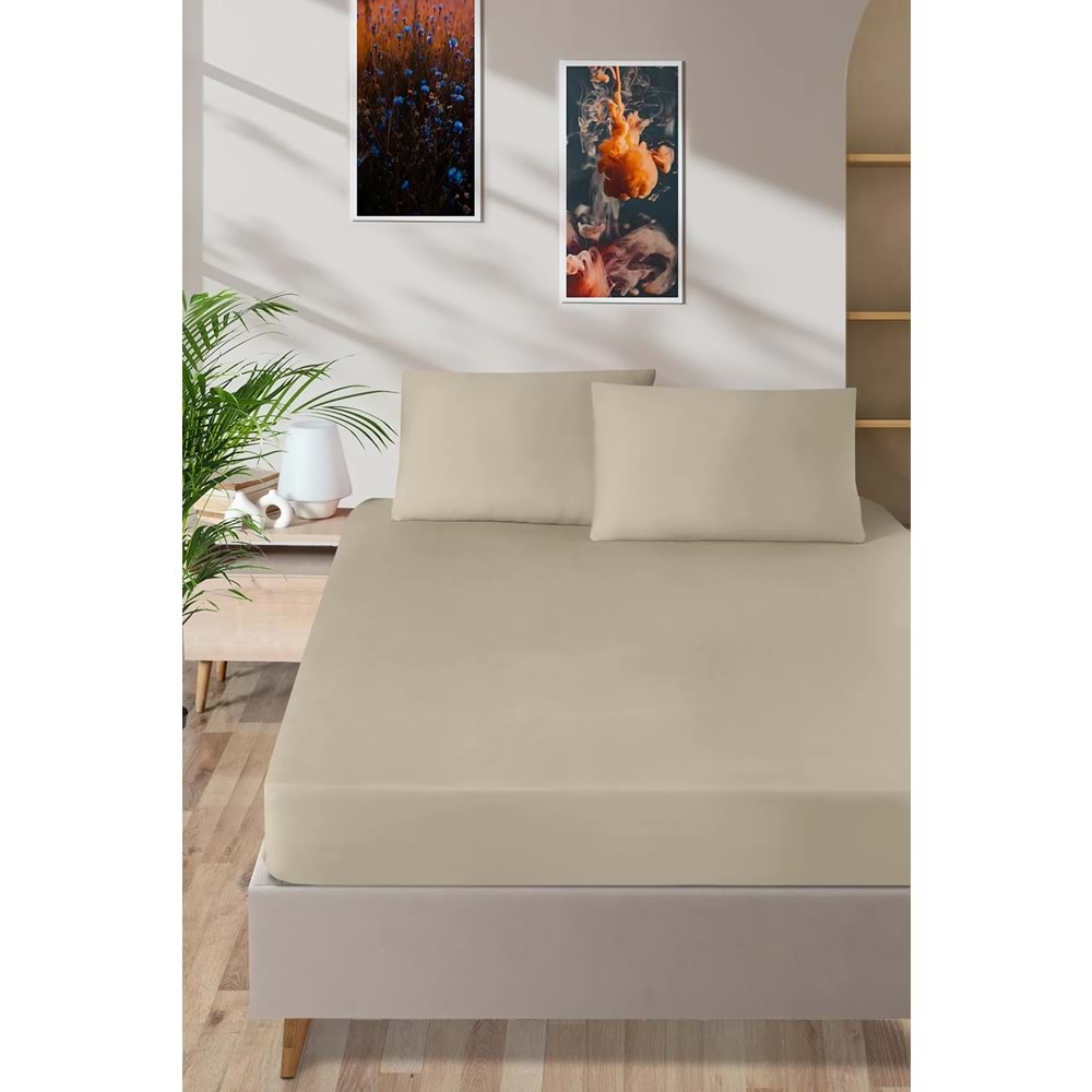 Pierre Cardin Pamuk Saten Lastikli Çarşaf 120x200 Bej