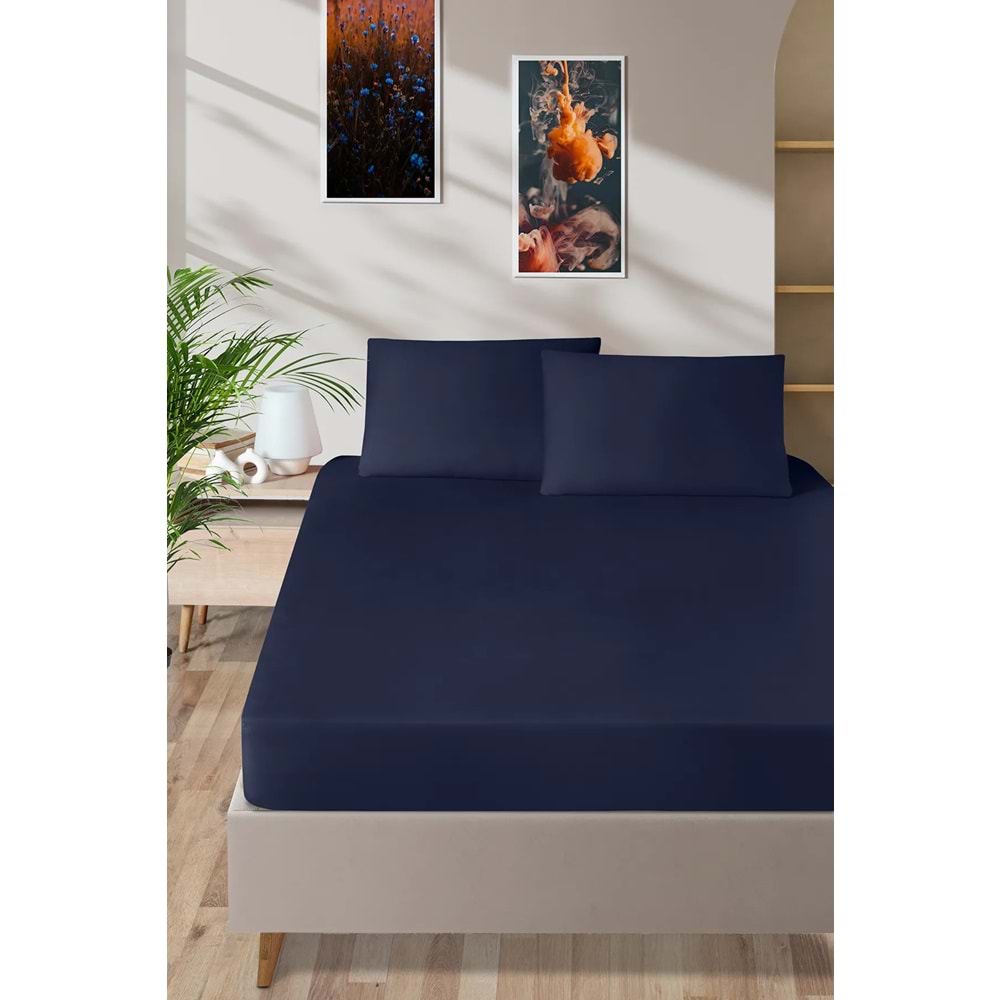 Pierre Cardin Pamuk Saten Lastikli Çarşaf 180x200 İndigo