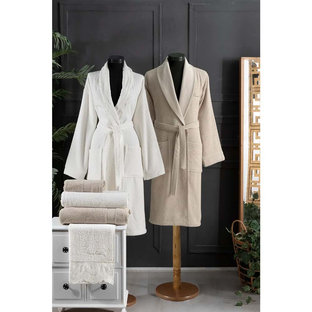 PC DANTELLİ SOFT HAMAM SETİ KREM-BEJ