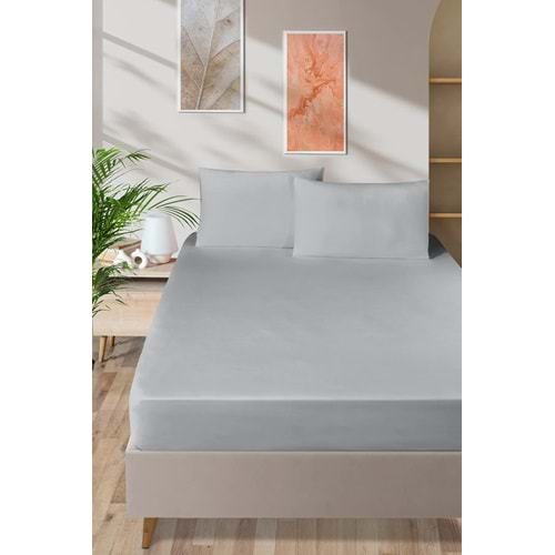 Pierre Cardin Pamuk Lastikli Çarşaf 160x200 Gri