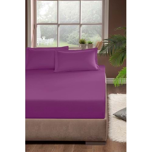 Pierre Cardin Pamuk Lastikli Çarşaf 160x200 Mürdüm