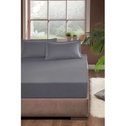Pierre Cardin Pamuk Lastikli Çarşaf 180x200 Gri