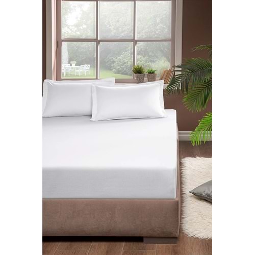 Pierre Cardin Pamuk Lastikli Çarşaf 200x200 Beyaz